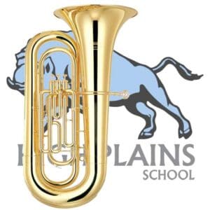 high plains logo with tuba